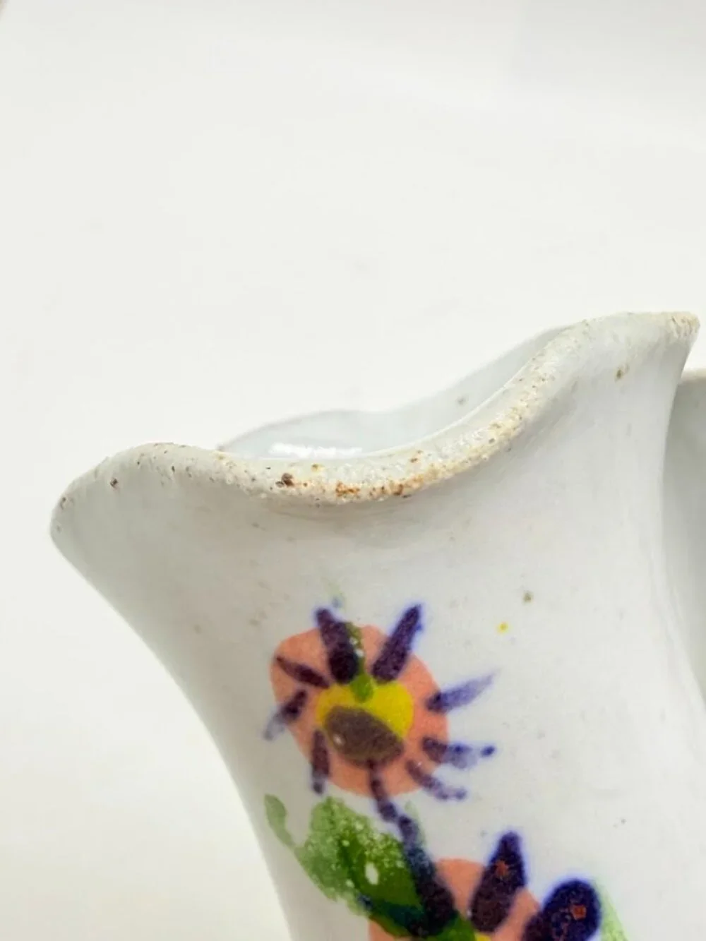 Studio Art Pottery Bud Vase 3-Finger Cluster Speckled Stoneware Signed Hull